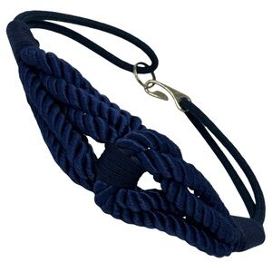 Vintage Navy Blue Thick Rope Stretch Belt